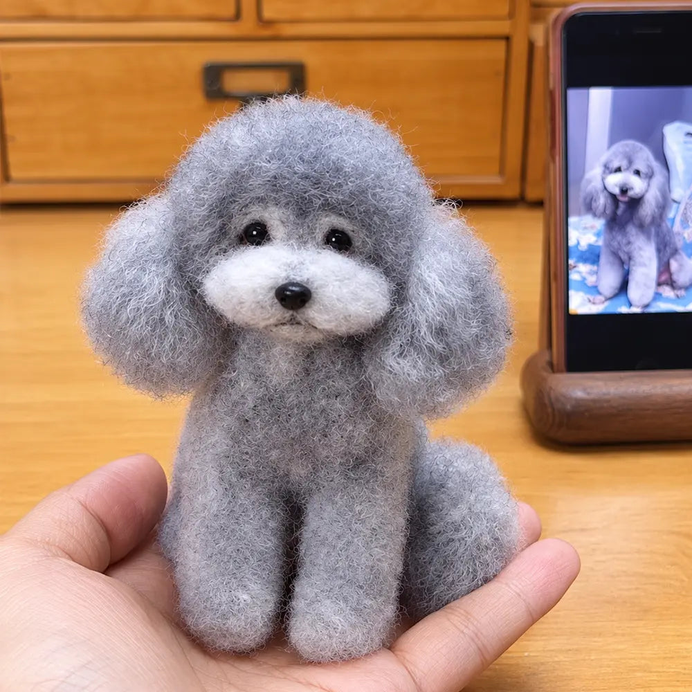Custom Full-Body Felted Dog Sculpture
