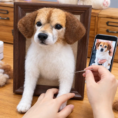 Custom 3D Felted Dog Frame Portrait
