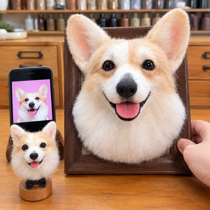 Custom 3D Felted Dog Frame Portrait