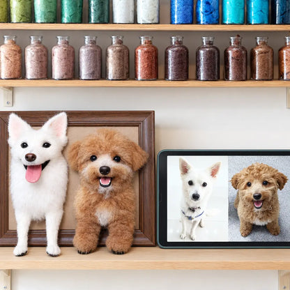 Custom 3D Felted Dog Frame Portrait