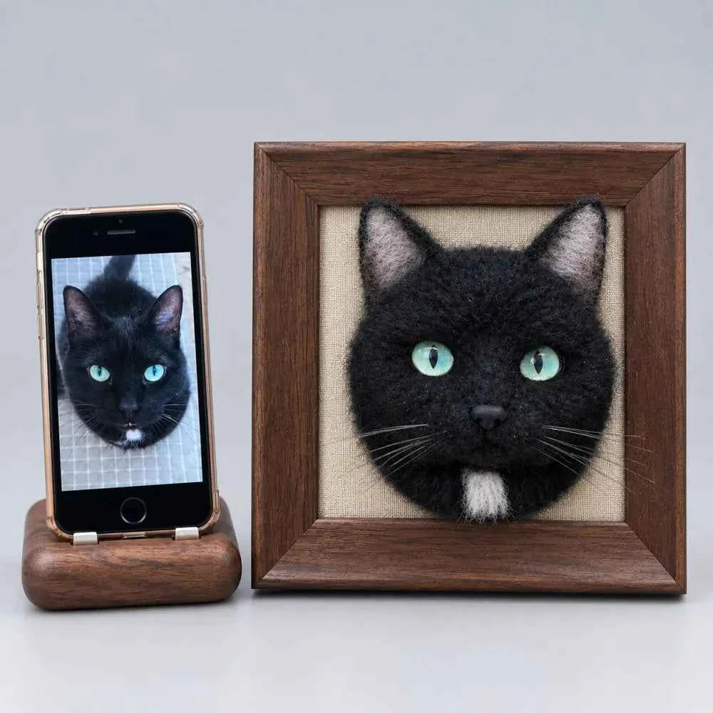 Custom 3D Felted Pet Framed Portrait