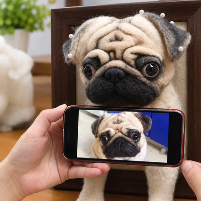 Custom 3D Felted Dog Frame Portrait
