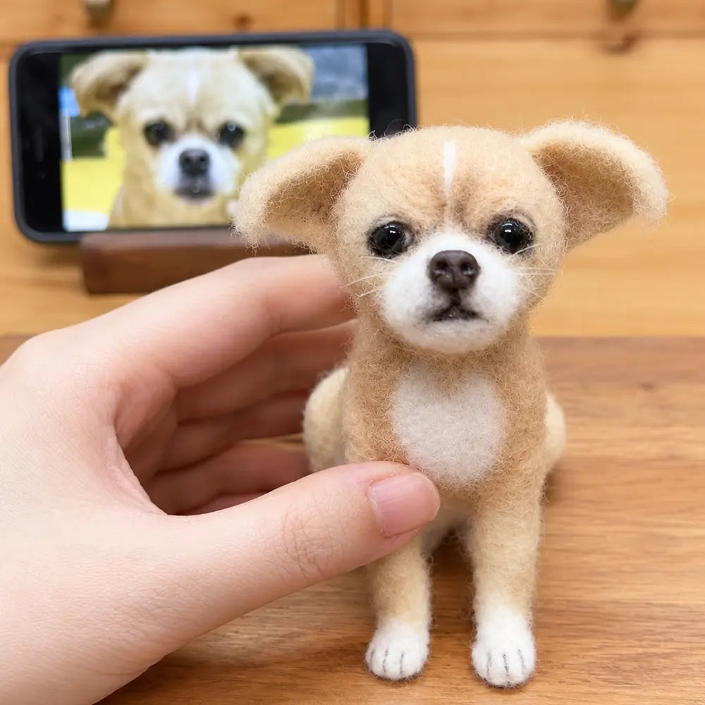 Custom Full-Body Felted Dog Sculpture