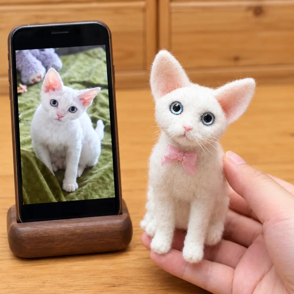 Custom Full-Body Felted Cat Sculpture