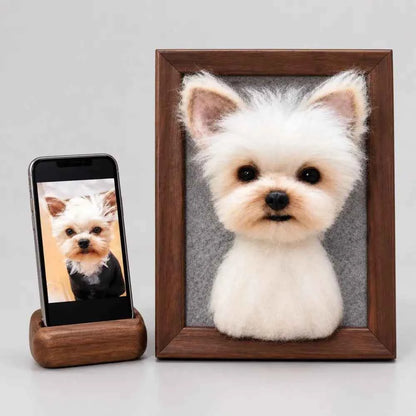 Custom 3D Felted Pet Framed Portrait