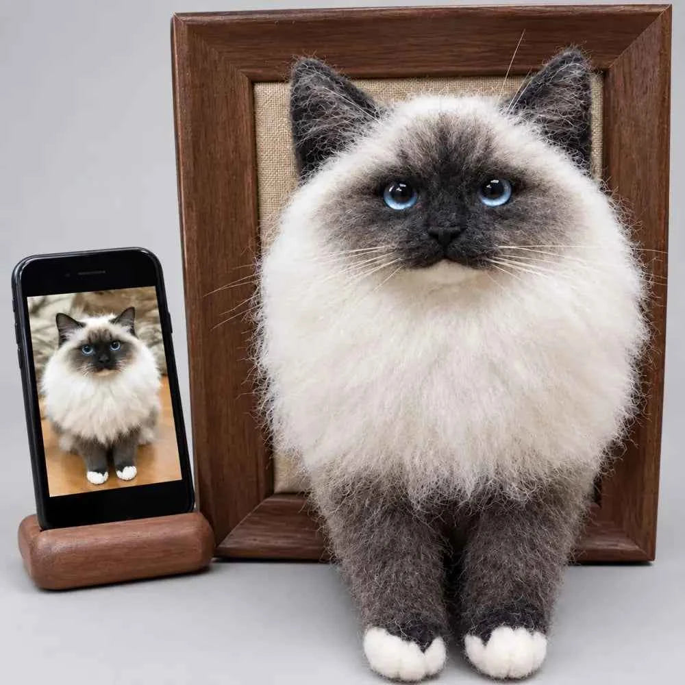Custom 3D Felted Pet Framed Portrait