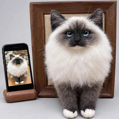 Custom 3D Felted Pet Framed Portrait