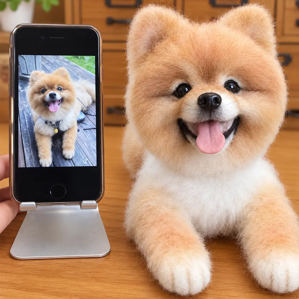 Custom Full-Body Felted Dog Sculpture