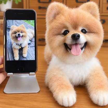 Custom Full-Body Felted Dog Sculpture